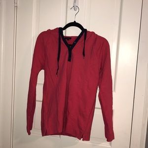 pink long sleeve with hood